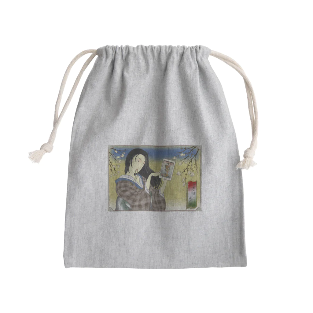 nidan-illustrationの"錦板を遣ふ女の図" #1 Mini Drawstring Bag