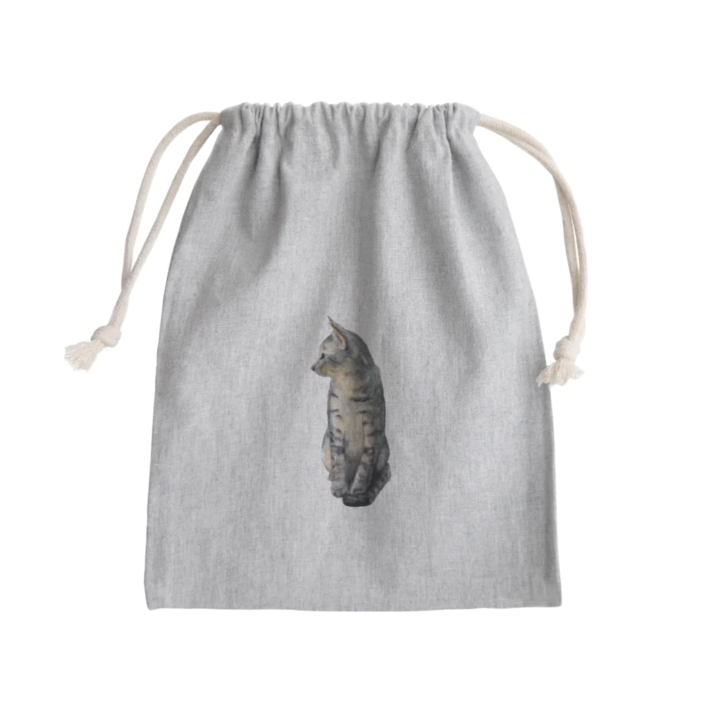 S.Dのちょこんと座る猫 Mini Drawstring Bag