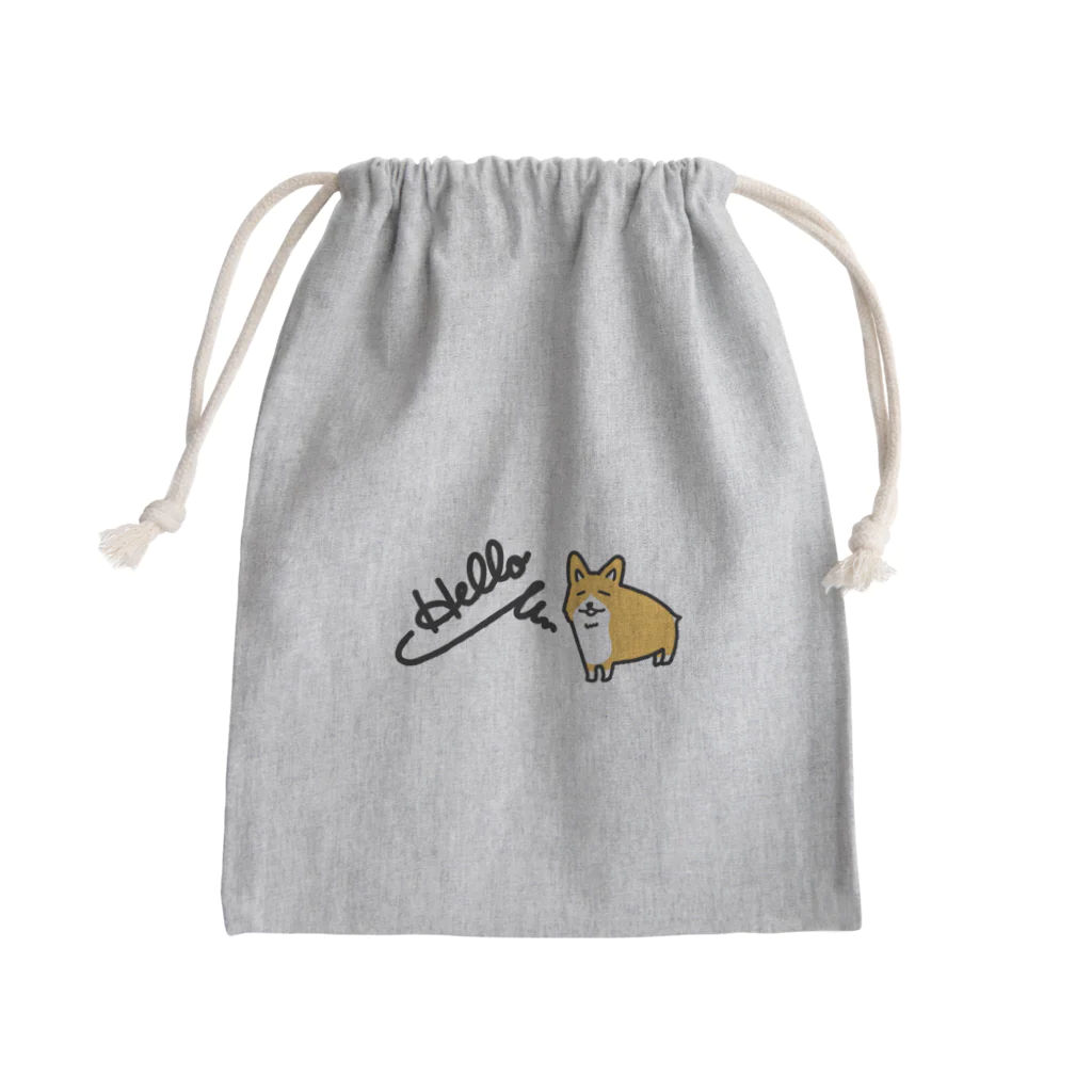 ほっこりアニマルキャラクターのコーギーのはなちゃん Mini Drawstring Bag