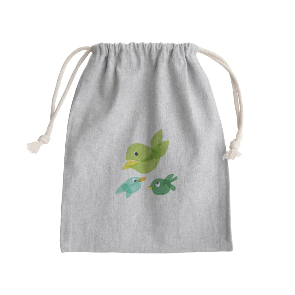 ロジローのトリサン(鳥3) Mini Drawstring Bag