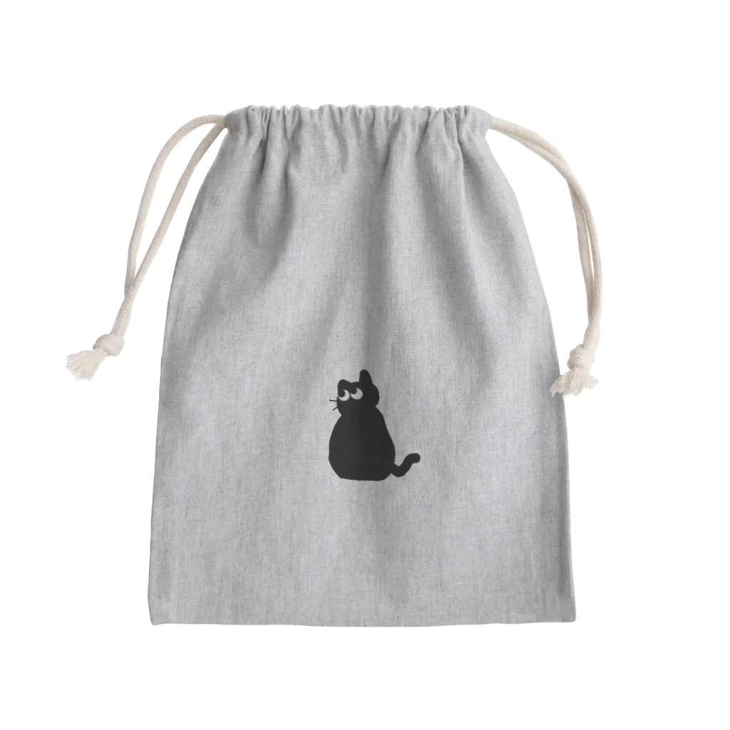 くろぺい舎の折れしっぽのくろぺい Mini Drawstring Bag