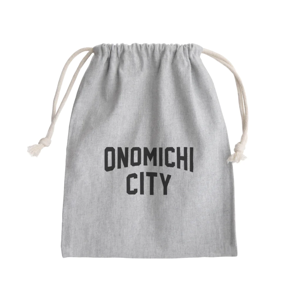 JIMOTOE Wear Local Japanの尾道市 ONOMICHI CITY ロゴブラック Mini Drawstring Bag