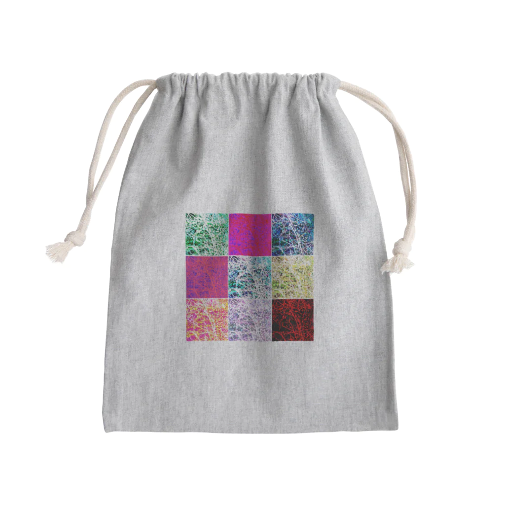MUGURa-屋のムグラのグ　混赤 Mini Drawstring Bag