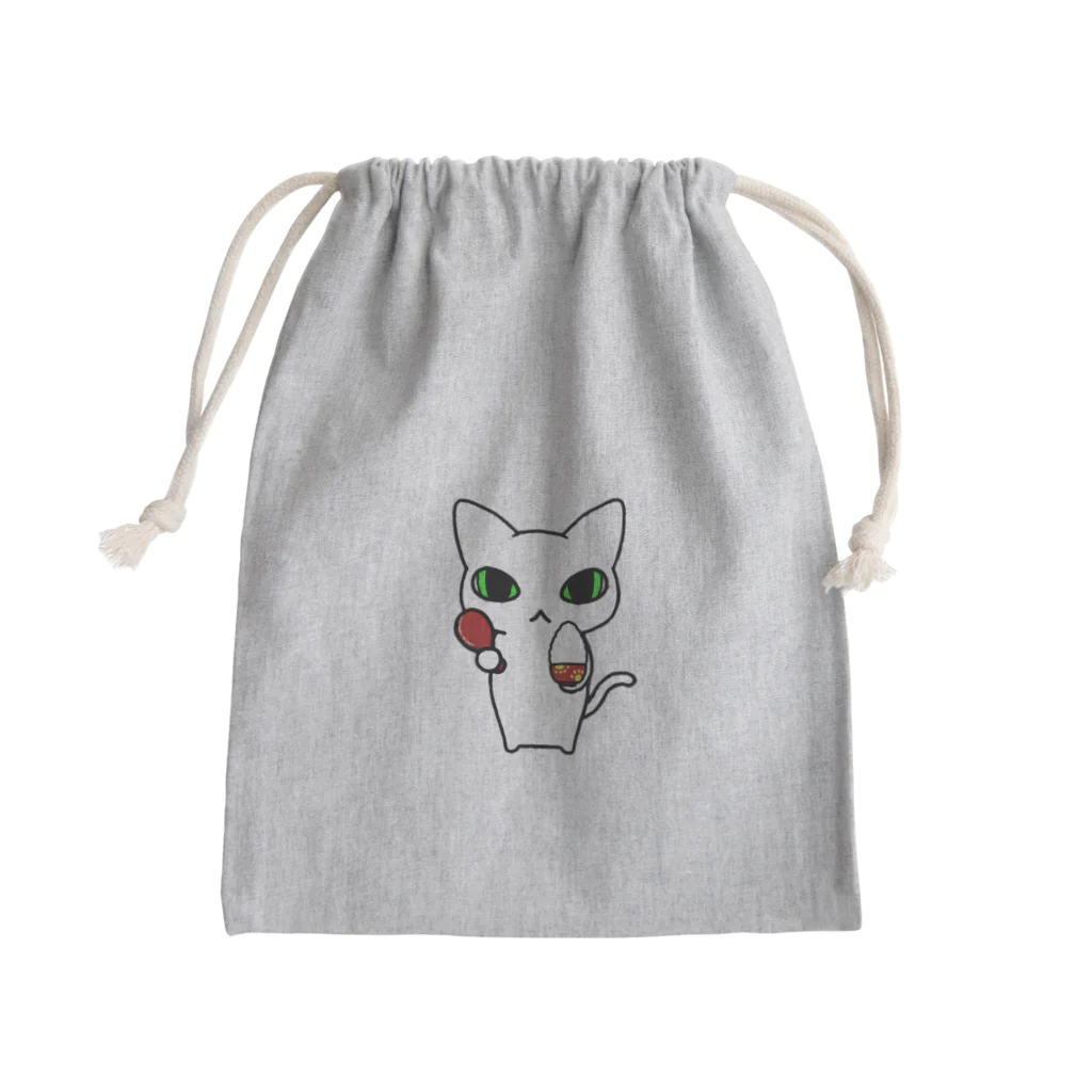 はるかのしれねこ。「ごはん。」 Mini Drawstring Bag