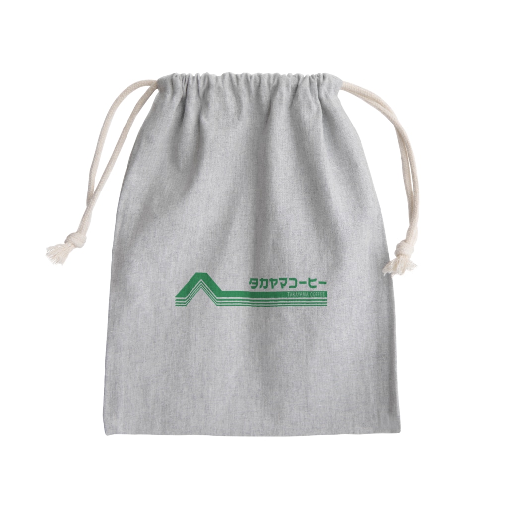 髙山珈琲デザイン部のレトロポップロゴ(緑) Mini Drawstring Bag