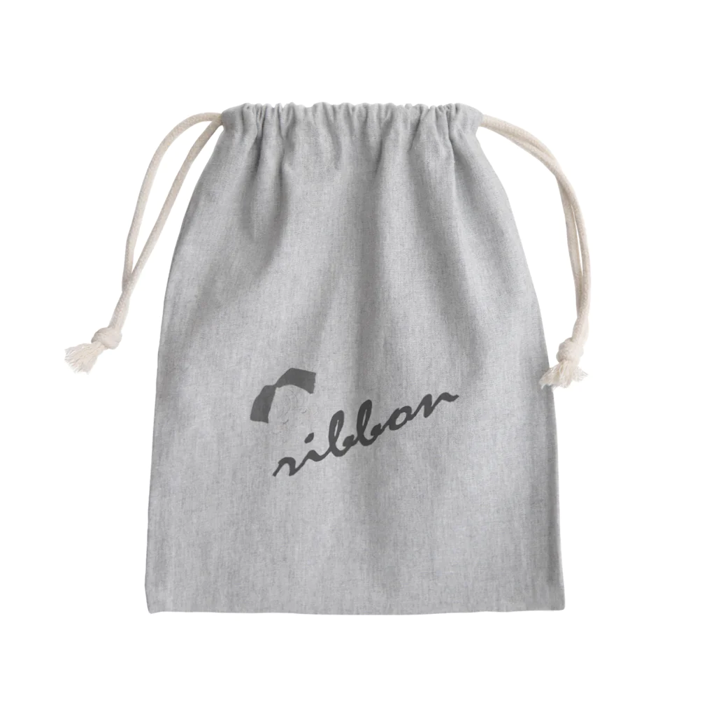 ゆるかわいいデザインの文字入りおっきいリボンの女の子。 Mini Drawstring Bag