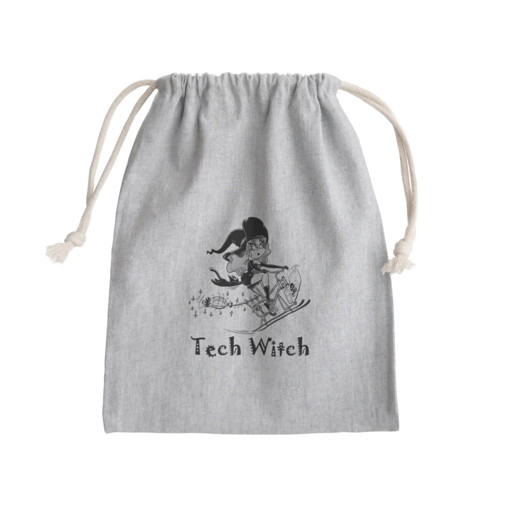 nidan-illustrationの“Tech Witch” Mini Drawstring Bag