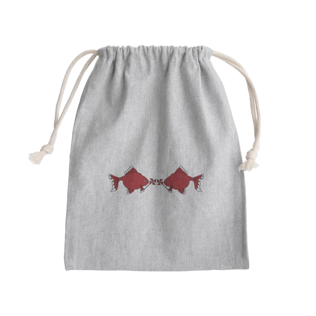 Amiの風車赤金魚 Mini Drawstring Bag