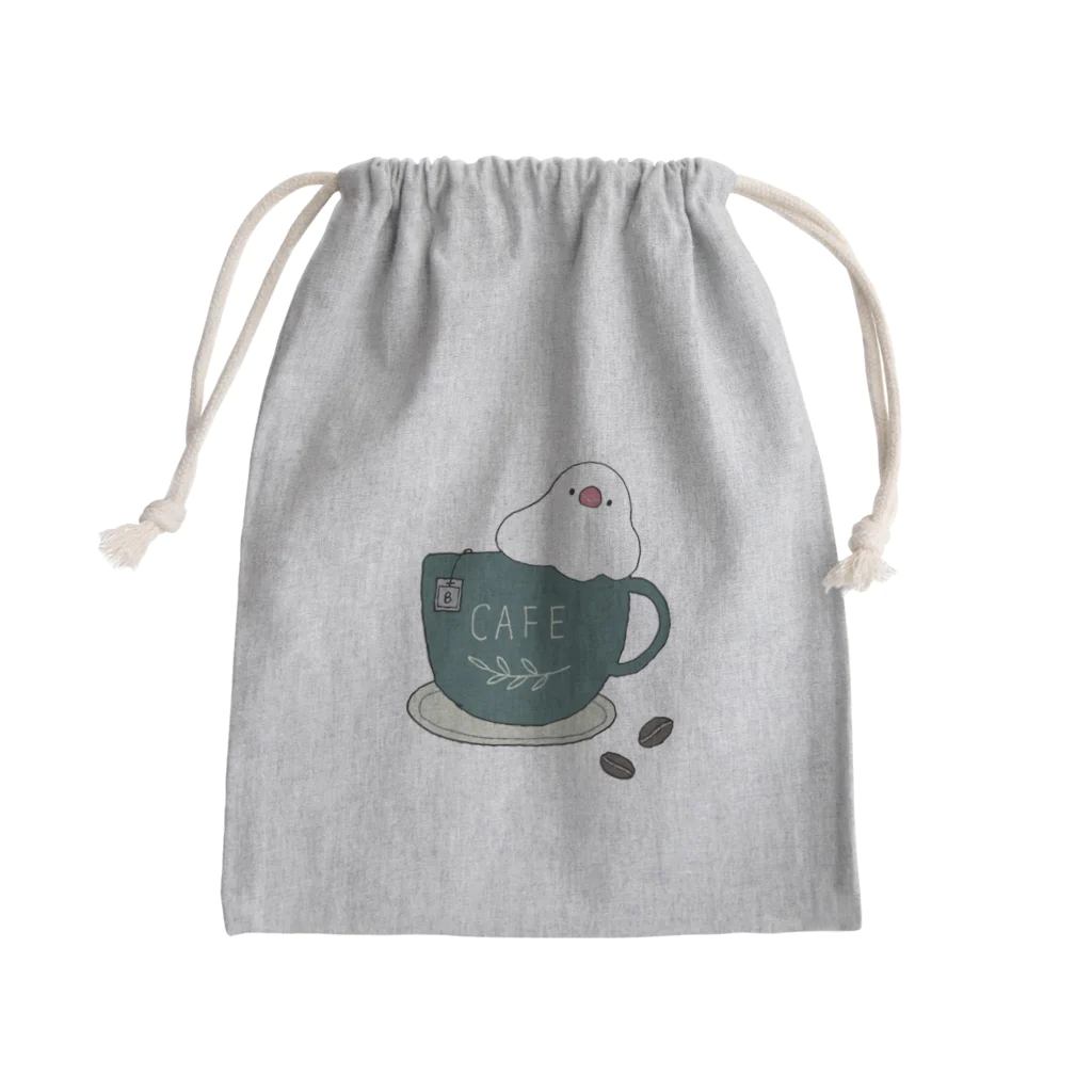 バニラ＆チッチのコーヒーカップ文鳥☕  (文鳥の日 2021記念) Mini Drawstring Bag