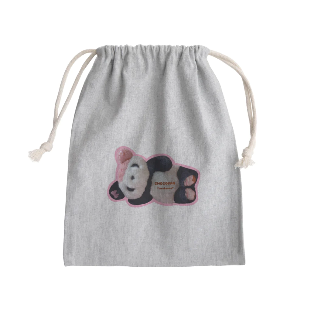  パンダ CHOCOPAN *umekoume*のパンダ ちょこぱん🍫🐼ストロベリー Mini Drawstring Bag