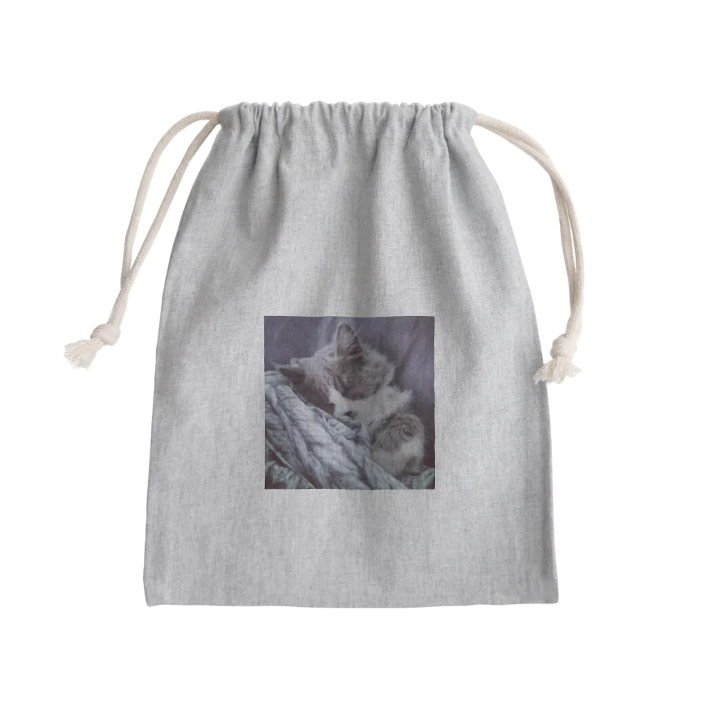 yumi81japanの助けてくださいfip cat Mini Drawstring Bag