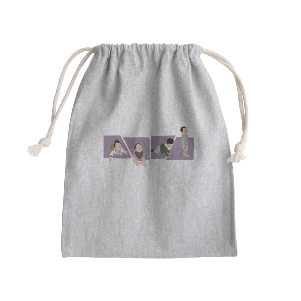 Ｌｏｖｅ ａｎｄ ｇｒｏｗｔｈのB-lavender【 baby growth】 Mini Drawstring Bag