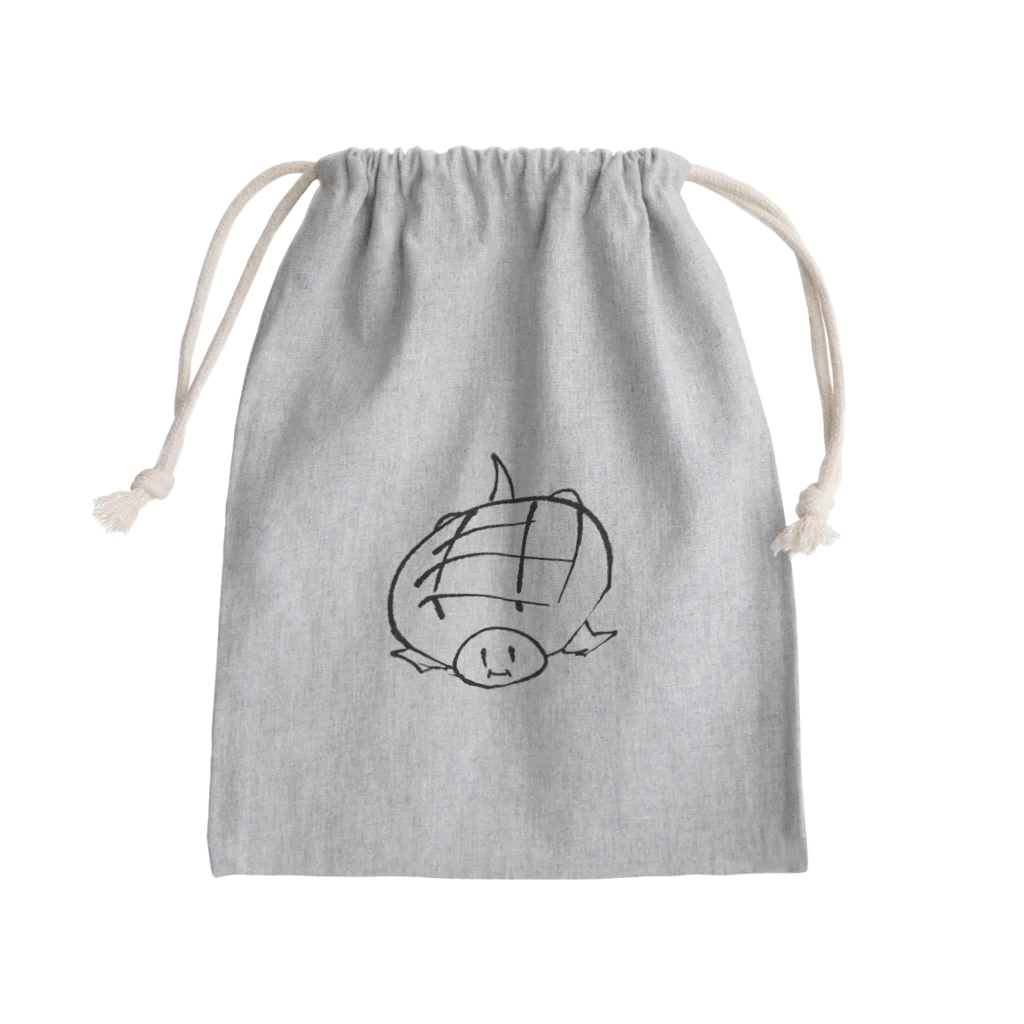 Note-pencilの美味しそうなかめ Mini Drawstring Bag