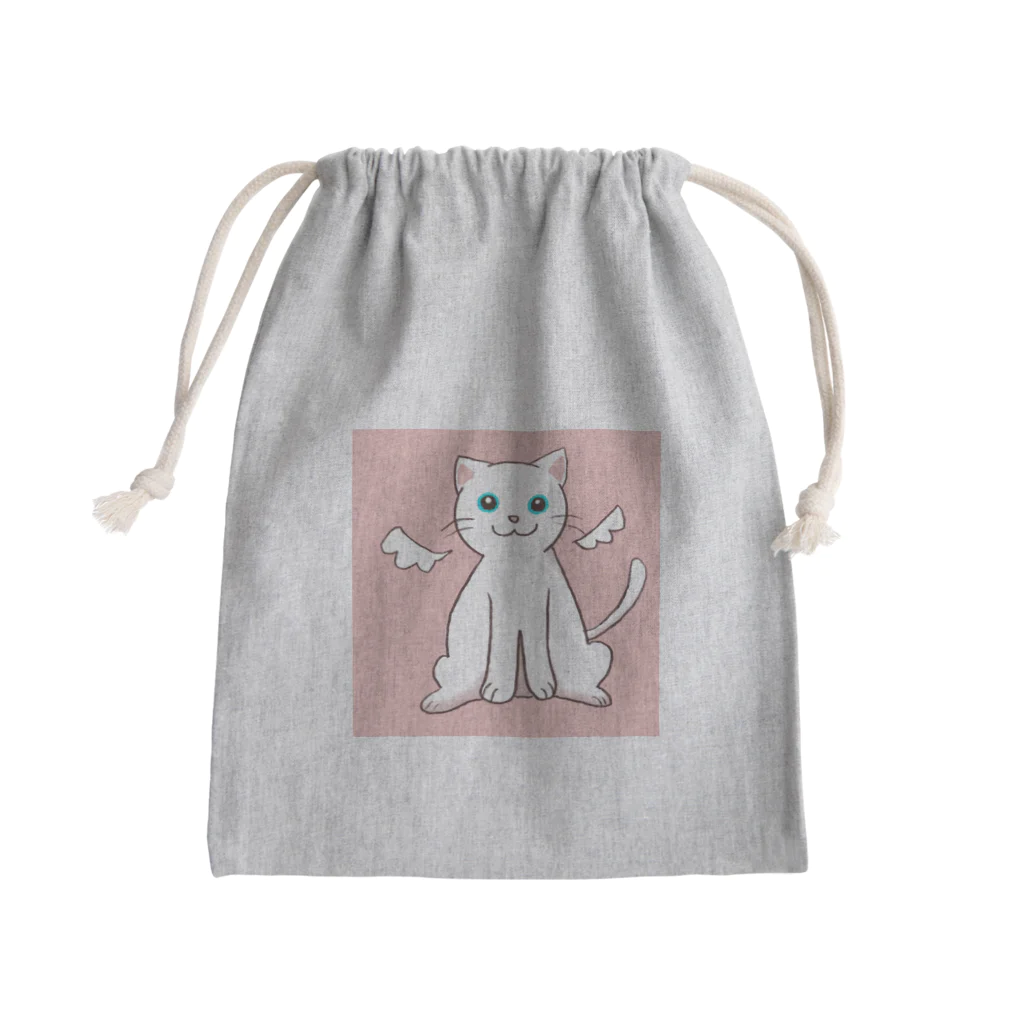 あおの天使ねこちゃん Mini Drawstring Bag