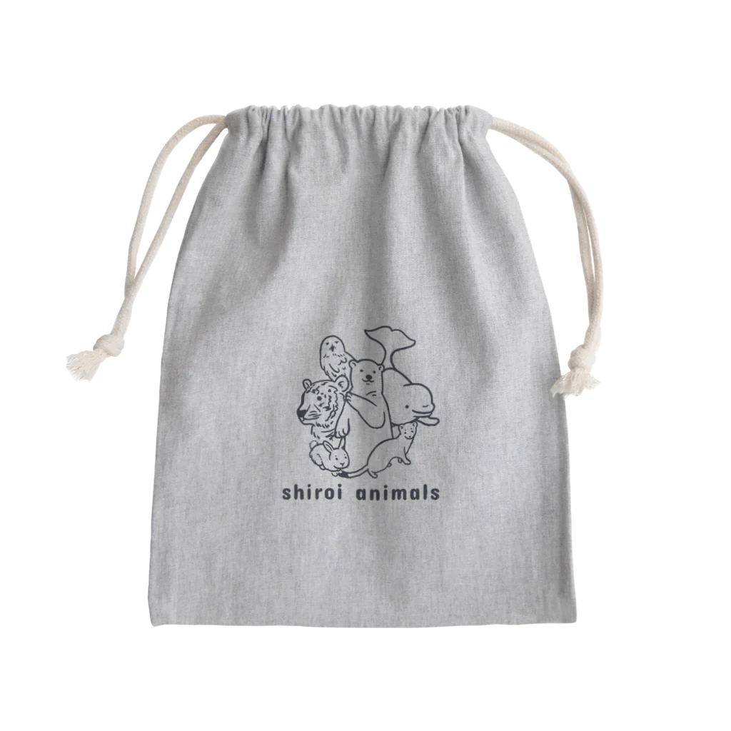 Andiamoの白いやつら（黒） Mini Drawstring Bag