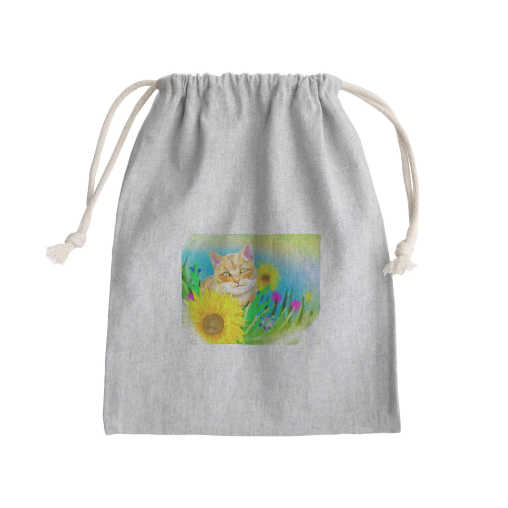 blueのねこ Mini Drawstring Bag