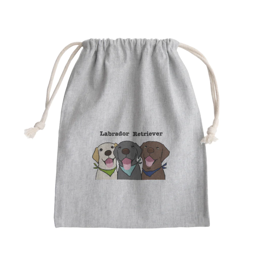 Dog Drawer Drawn by Dogのラブラドールレトリーバー Mini Drawstring Bag