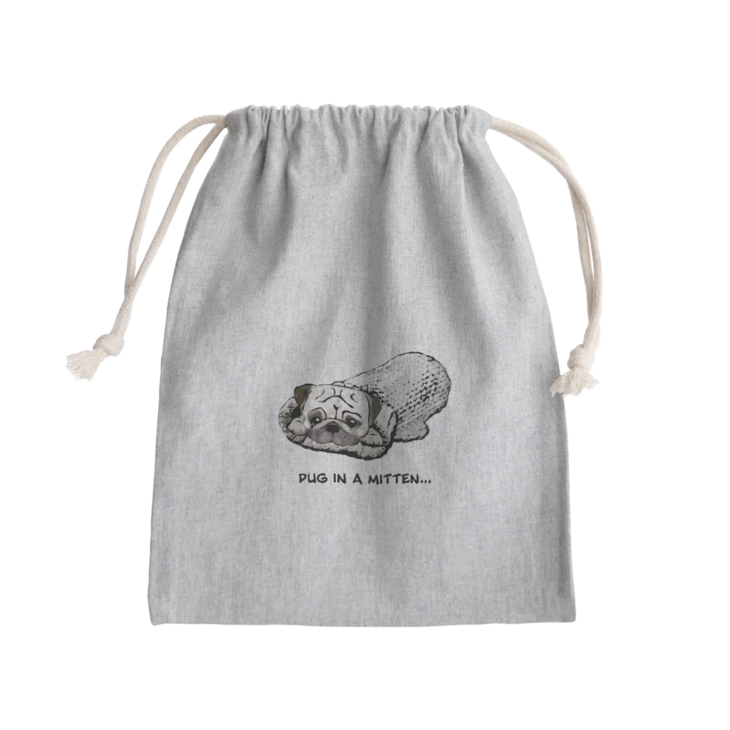 犬グッズの店しえるぶるーのミトンに入ったパグ Mini Drawstring Bag