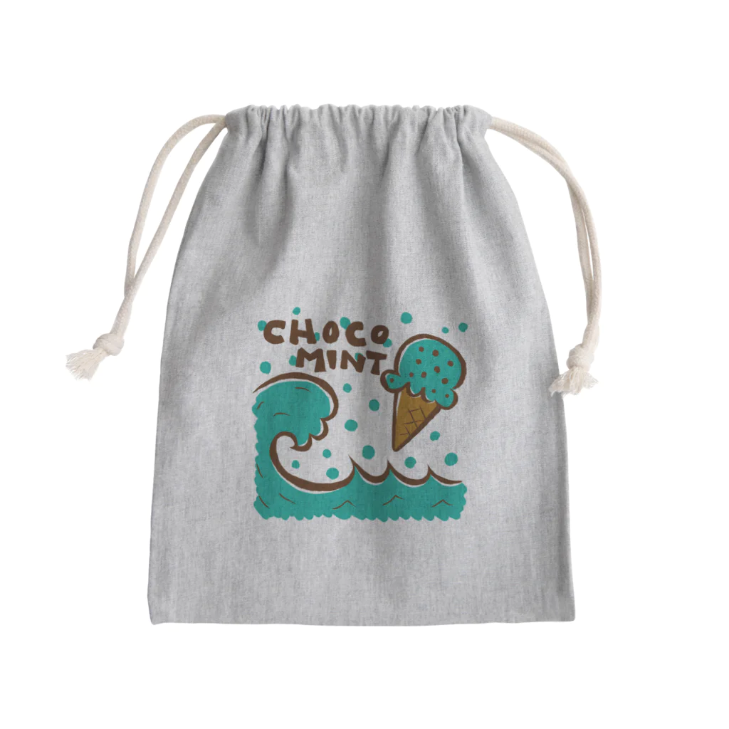 sandy-mのチョコミントアイス＆ビッグウェーブ Mini Drawstring Bag