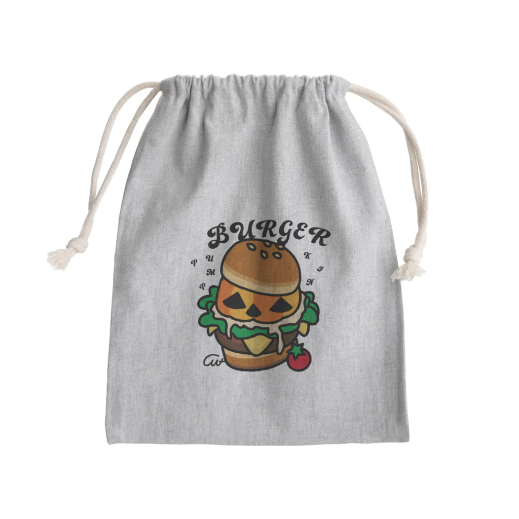 イラスト MONYAAT のバーガー Mini Drawstring Bag