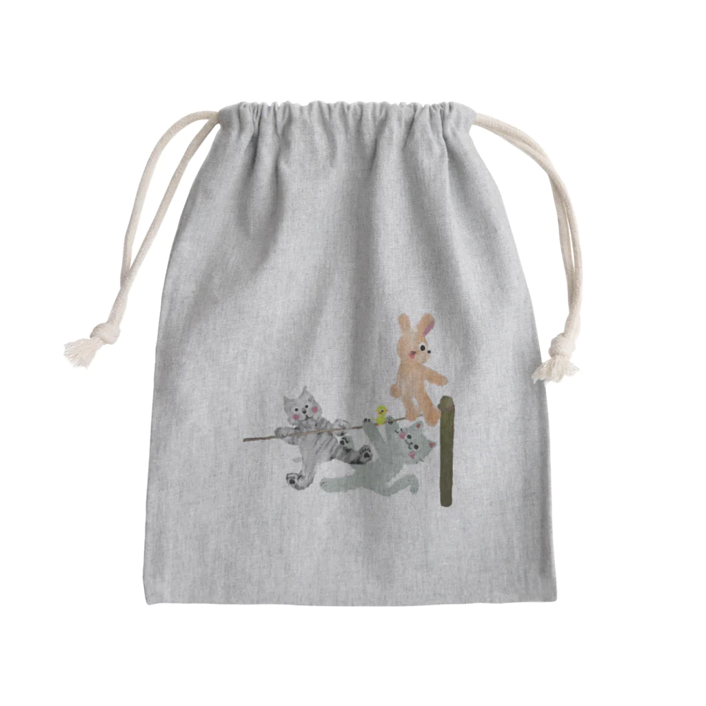 🤍一ノ瀬 彩 🐇⸒⸒ suzuri支店🤍の甘えん坊全員集合！【ゆめかわアニマル】 Mini Drawstring Bag