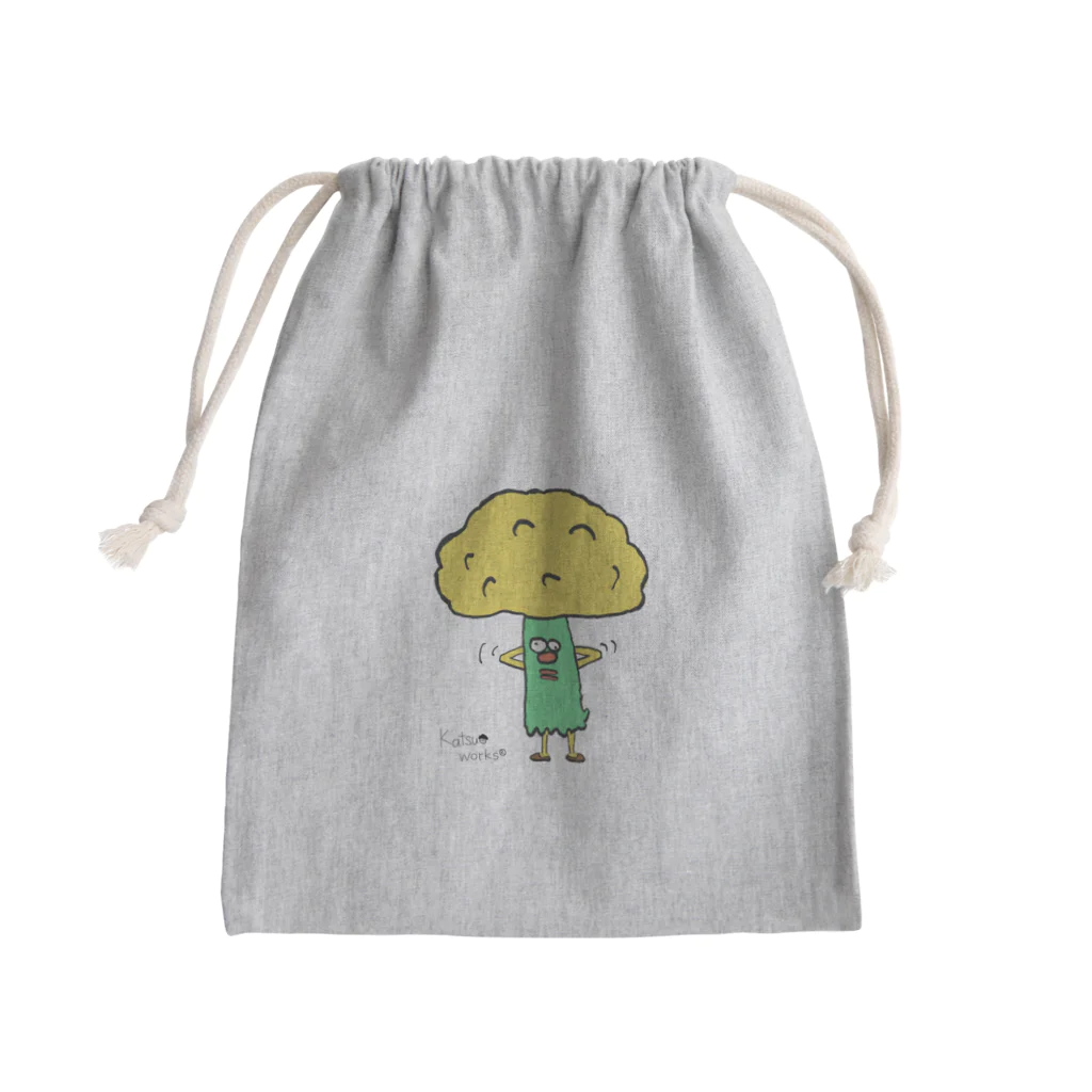 Katsuo_works （カツオワークス）の少しアウトローを行くブロッコリー Mini Drawstring Bag