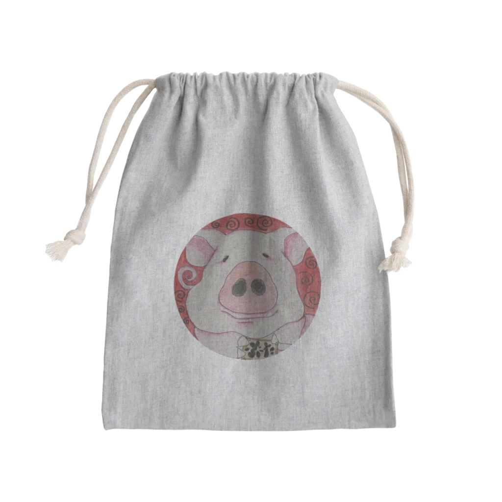 みみず商店のまいねーむいず「ぶーた」 Mini Drawstring Bag