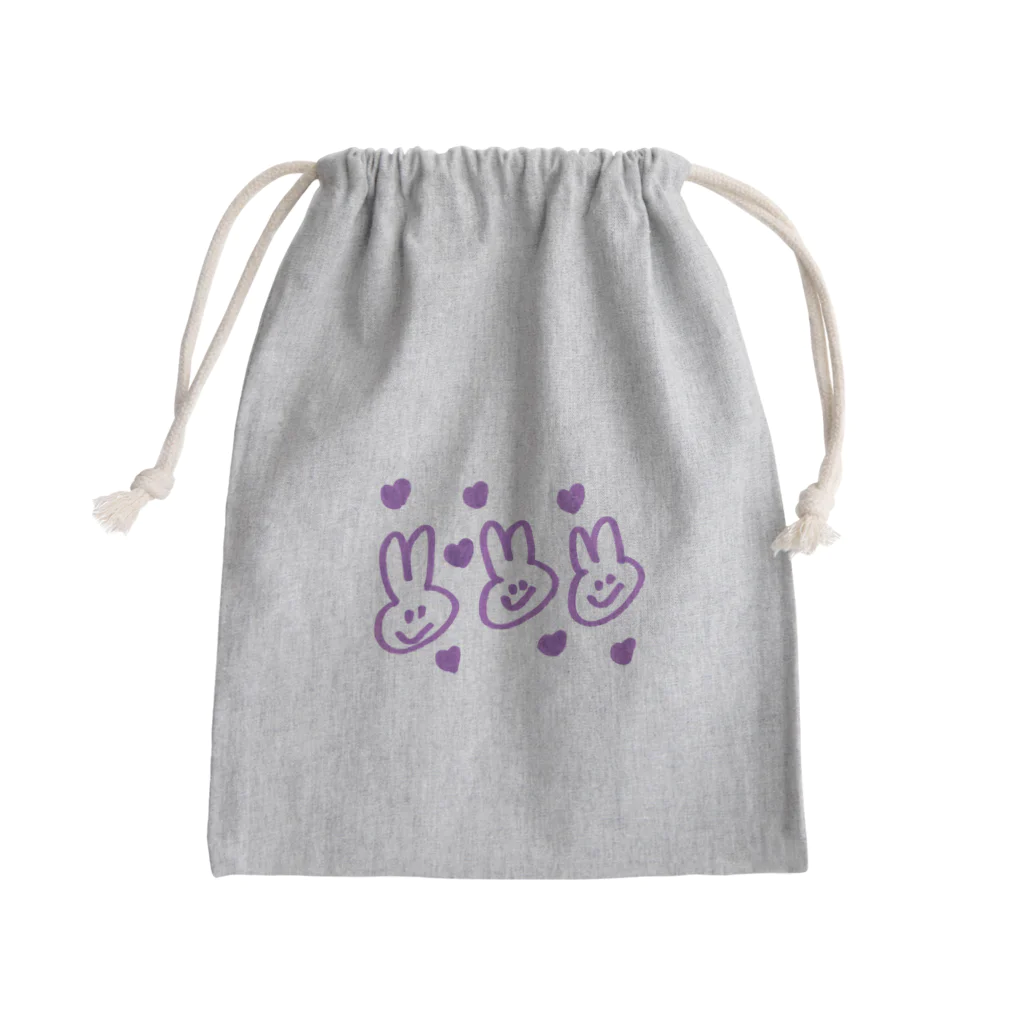 とみのハートのうさぎ Mini Drawstring Bag