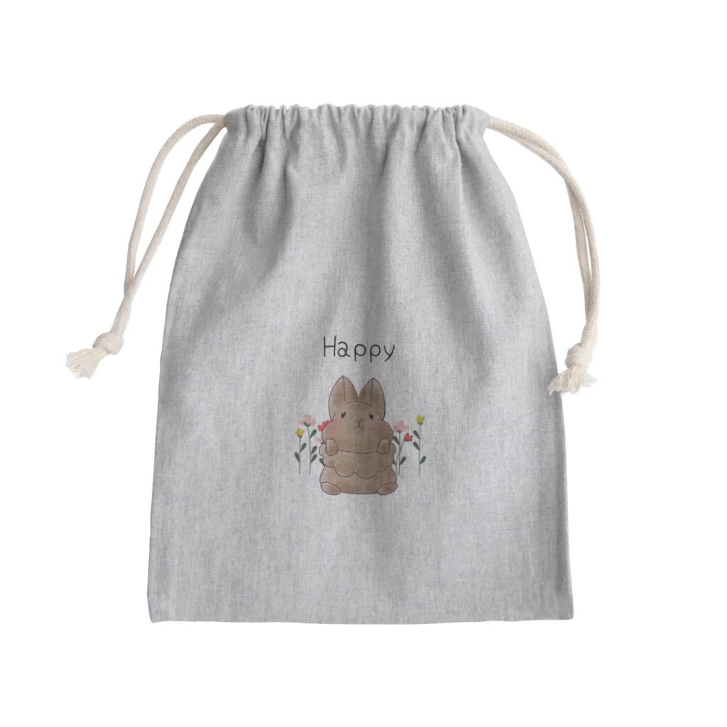 キクチミユキのもちもちショップのほっぺぷにぷにうさちゃん Mini Drawstring Bag