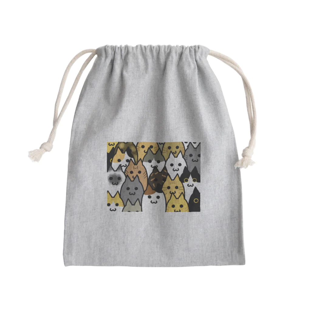 SHOP ベアたんの猫いっぱい Mini Drawstring Bag