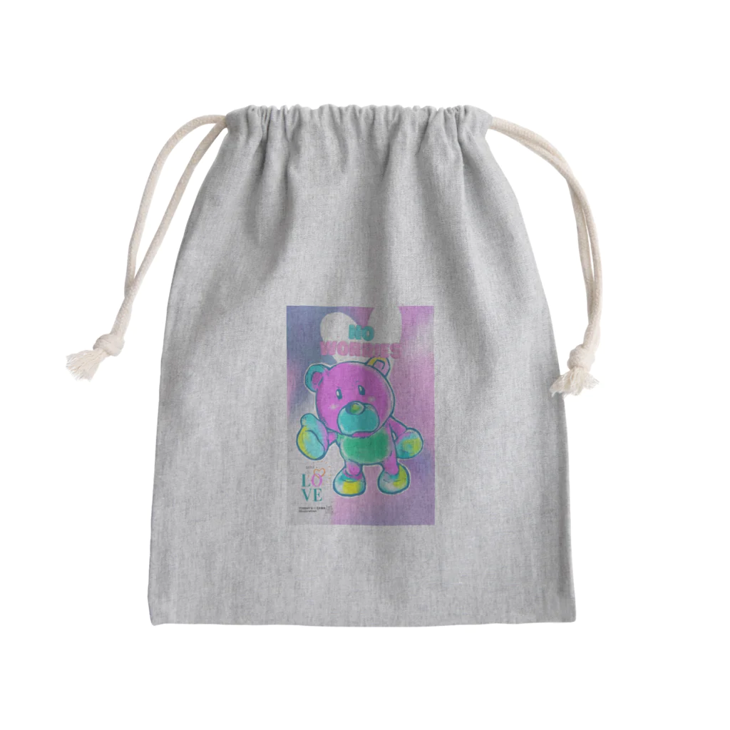 TOMMY★☆ZAWA　ILLUSTRATIONのだいじょうぶ。くま。カラー。 Mini Drawstring Bag