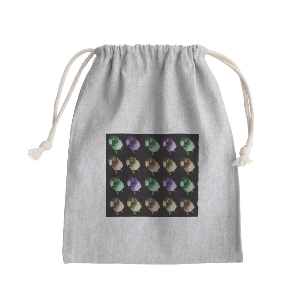 Mayumayuのボタンインコのぼん Mini Drawstring Bag