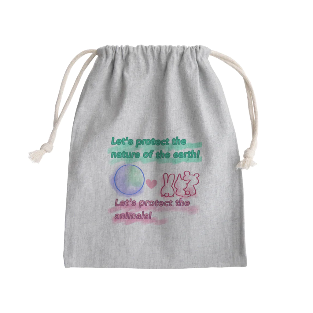 pepecirnoの地球の自然と動植物たちを守ろう！！ Mini Drawstring Bag