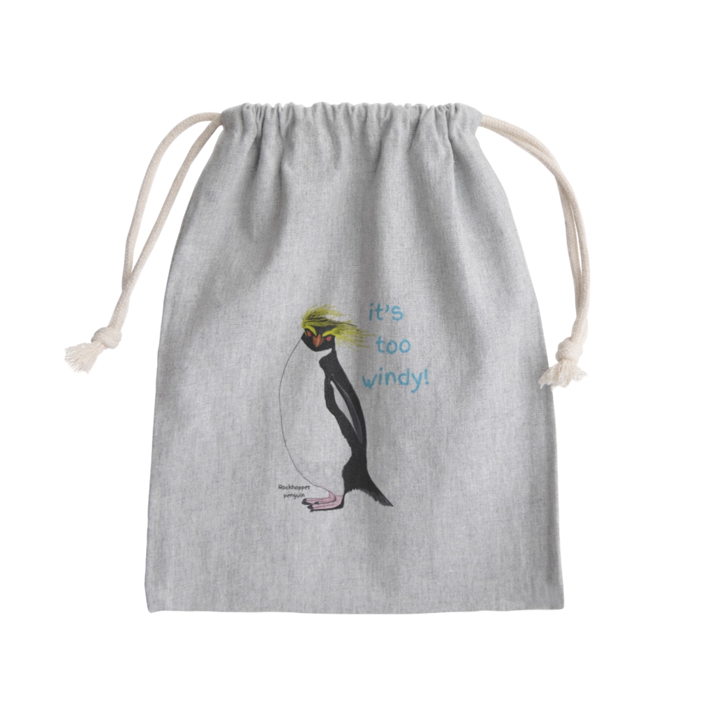 LalaHangeulのRockhopper penguin　(イワトビペンギン) Mini Drawstring Bag