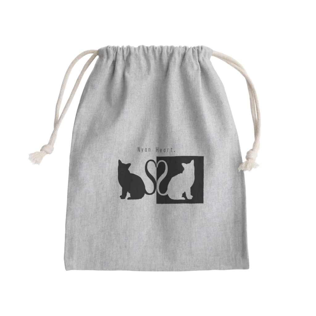 cat hand worksのNyan Heart. Mini Drawstring Bag