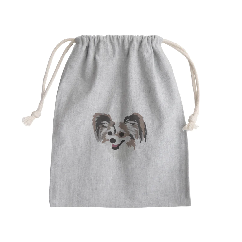 DOG FACEのパピヨン【わんデザイン 2月】 Mini Drawstring Bag