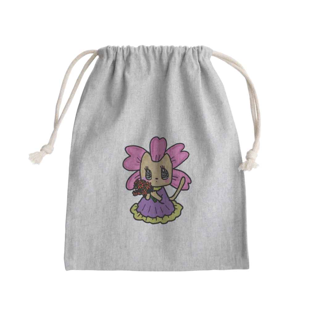 まぁるいせかいのレトロさくらにゃんこ Mini Drawstring Bag