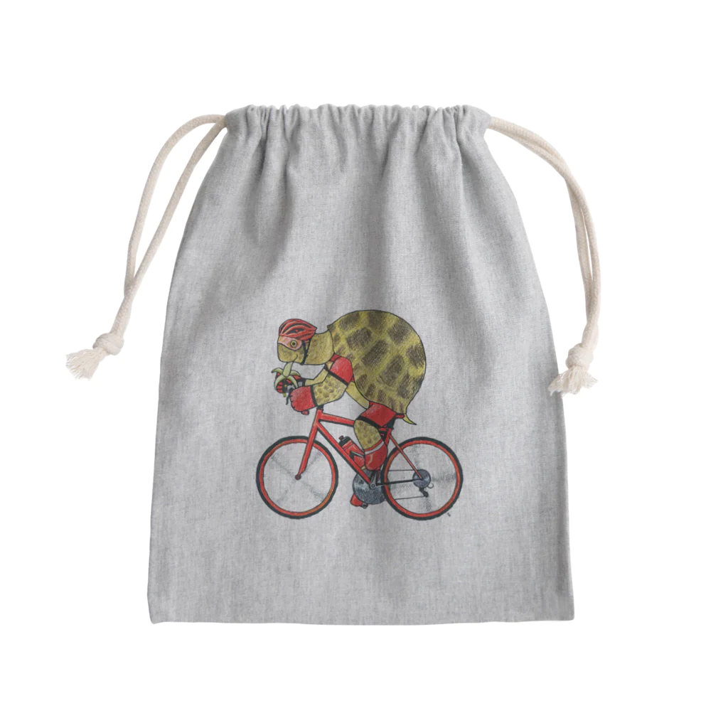 segasworksのカメの自転車乗り Mini Drawstring Bag