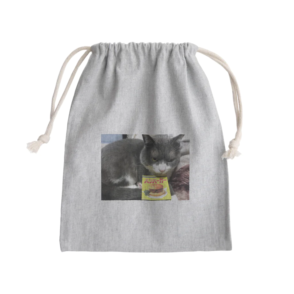 sutebatijinseiの猫とハンバーガー Mini Drawstring Bag