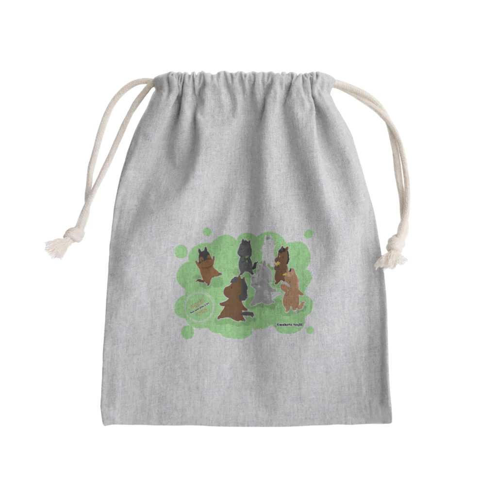 ツジイマコトのもちうま Mini Drawstring Bag