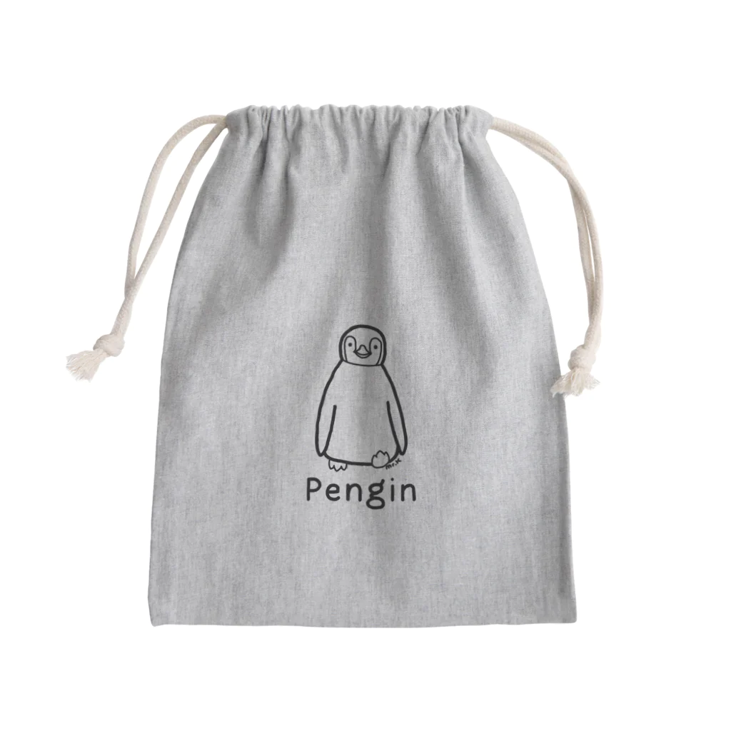 MrKShirtsのPengin (ペンギン) 黒デザイン きんちゃく