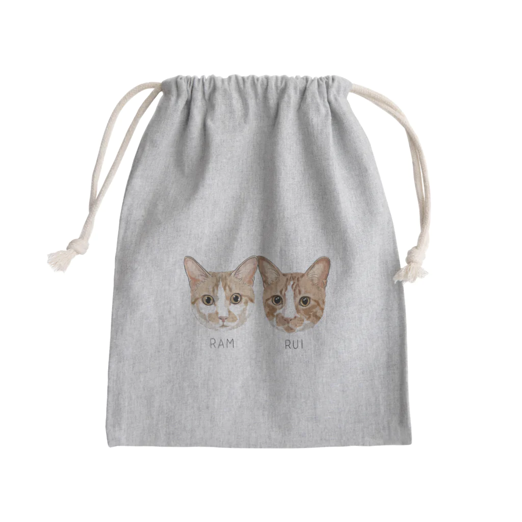 みきぞーん｜保護猫 ミッキー画伯と肉球とおともだちのram&rui Mini Drawstring Bag