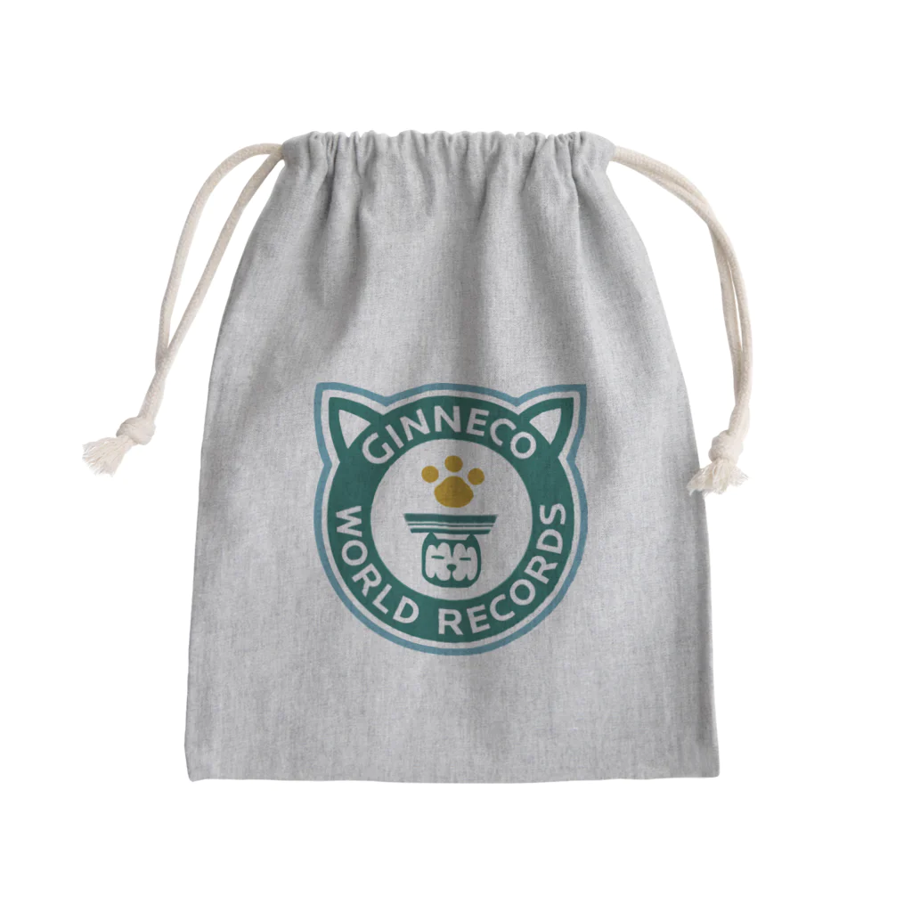 Happy Fun goodsのギンネコワールドレコード Mini Drawstring Bag