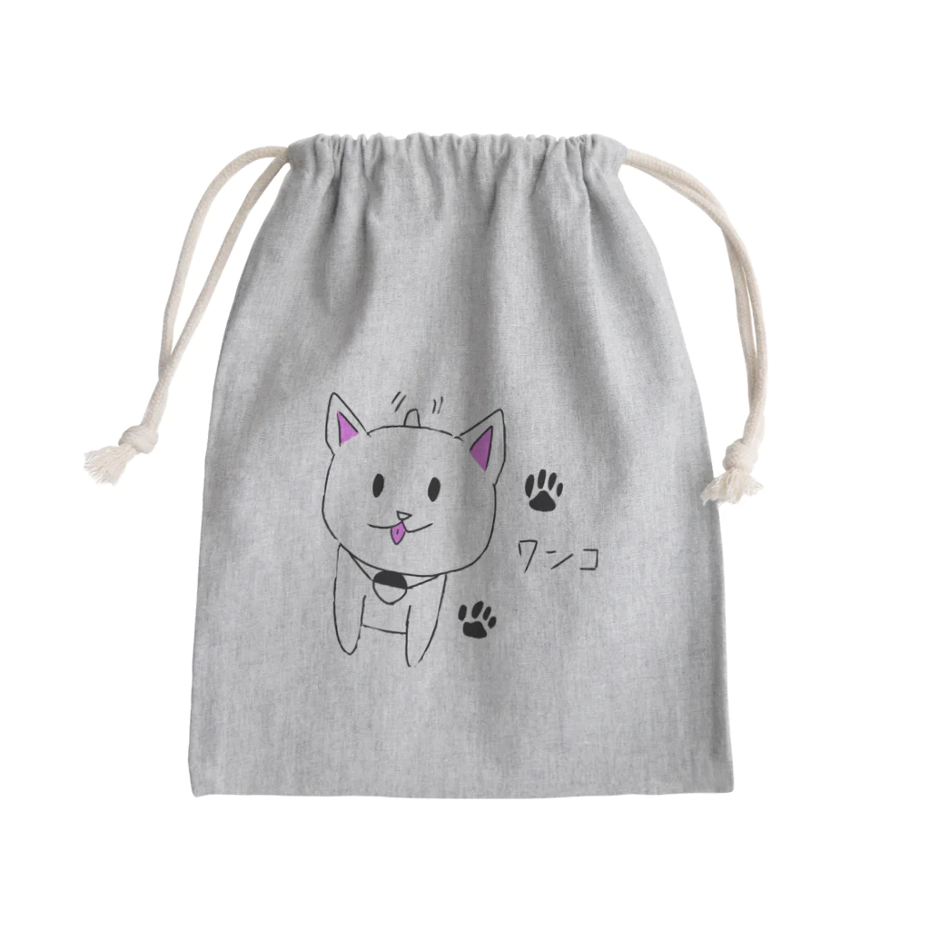 KUROWOLFの犬のワンコくん Mini Drawstring Bag