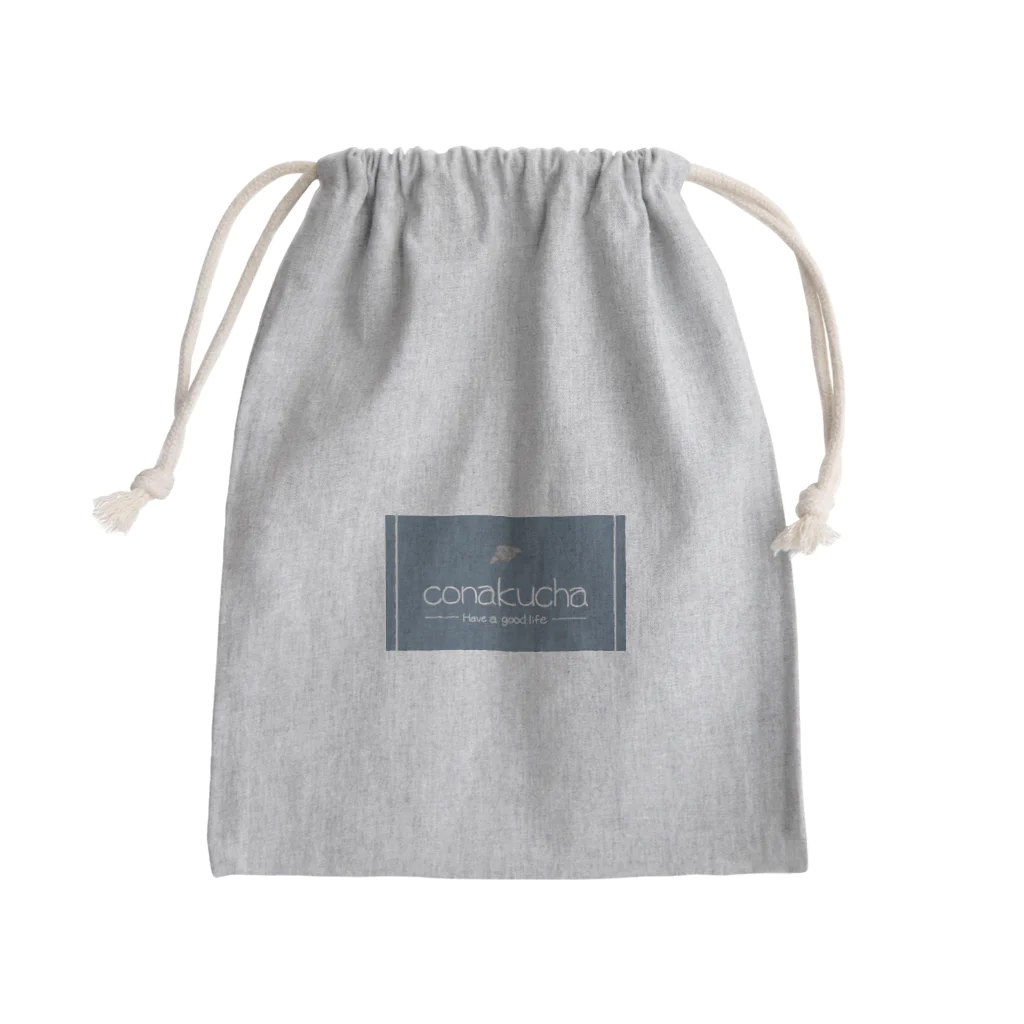 デッキ〜♪♯のconakucha(コナクチャ)ブルーグレーカラー Mini Drawstring Bag