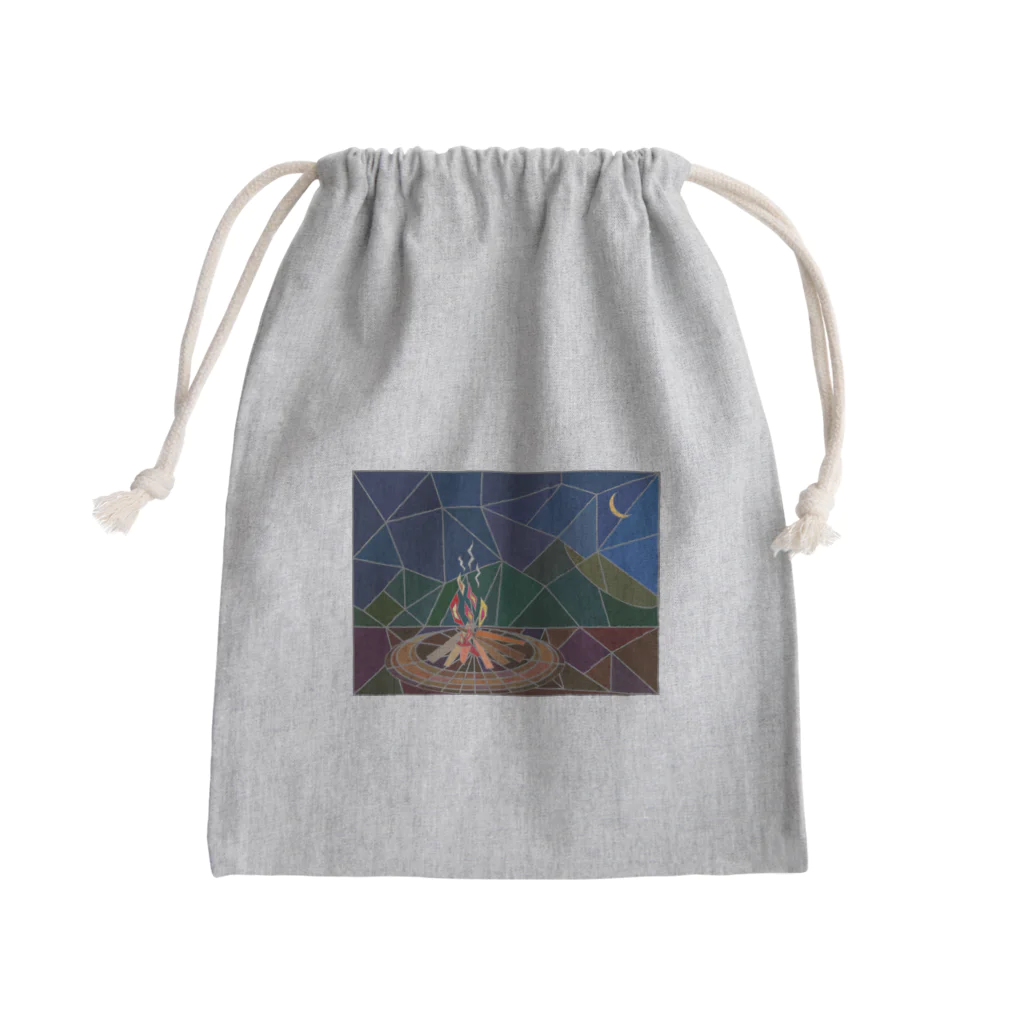 タキビストBo-ta(ボータ)のTAKIBIBA[R]の三日月に見守られて Mini Drawstring Bag