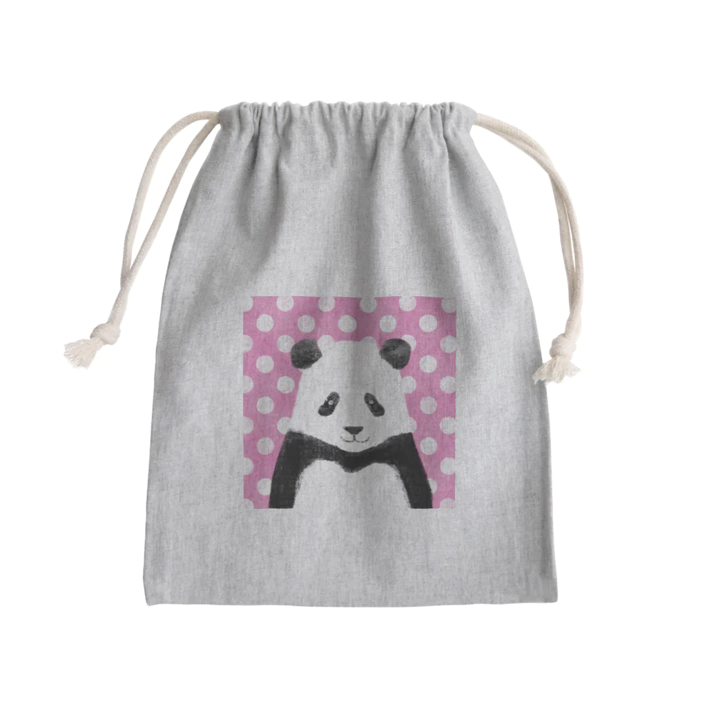 Jolie fleurの水玉パンダ(ピンク) Mini Drawstring Bag