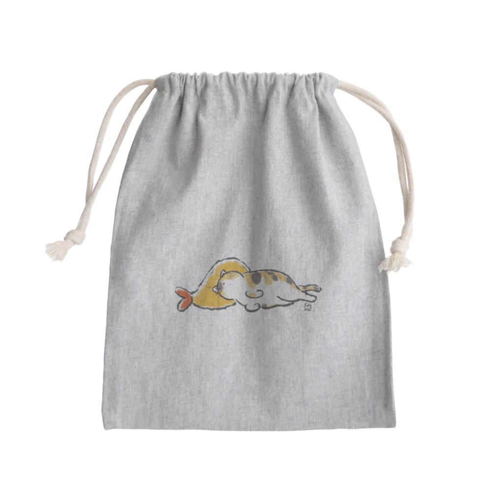 サトウノリコ*のピスピスゆーて寝るネコ【しまミケ】 Mini Drawstring Bag