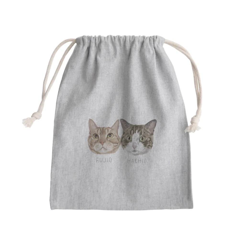 みきぞーん｜保護猫 ミッキー画伯と肉球とおともだちのfujio & hachio Mini Drawstring Bag