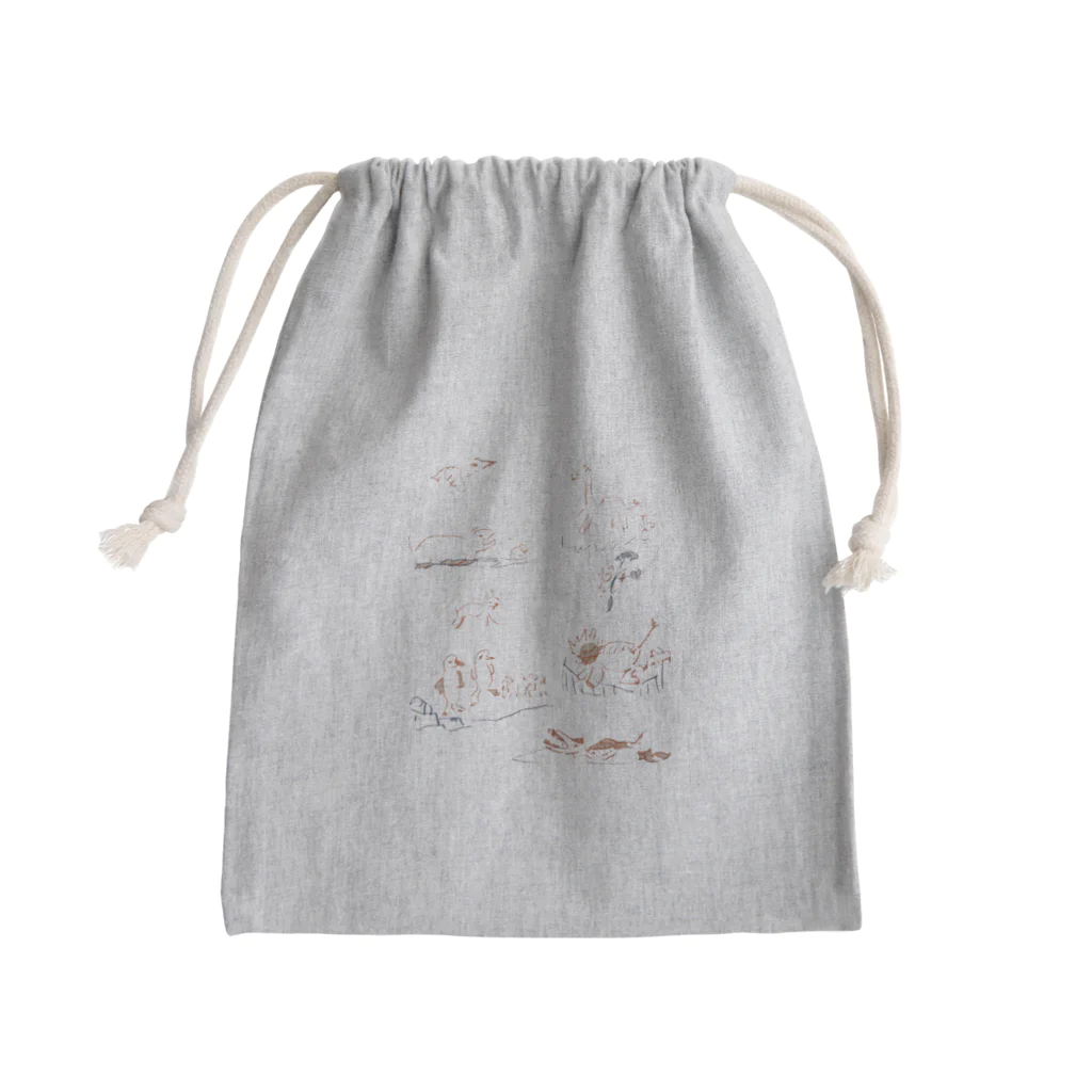 毛づくろいのOJI CAWA Mini Drawstring Bag